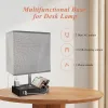 Picture of SZRSTH 15.7" Bedside Table Lamp for Bedroom, Dual Fast USB Charging Ports, Fully Dimmable Nightstand Lamps