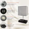 Picture of SZRSTH 15.7" Bedside Table Lamp for Bedroom, Dual Fast USB Charging Ports, Fully Dimmable Nightstand Lamps