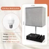 Picture of SZRSTH 15.7" Bedside Table Lamp for Bedroom, Dual Fast USB Charging Ports, Fully Dimmable Nightstand Lamps